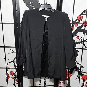 Mark Heister Elegant Silk Black Open Front‎  Jacket Size Small
